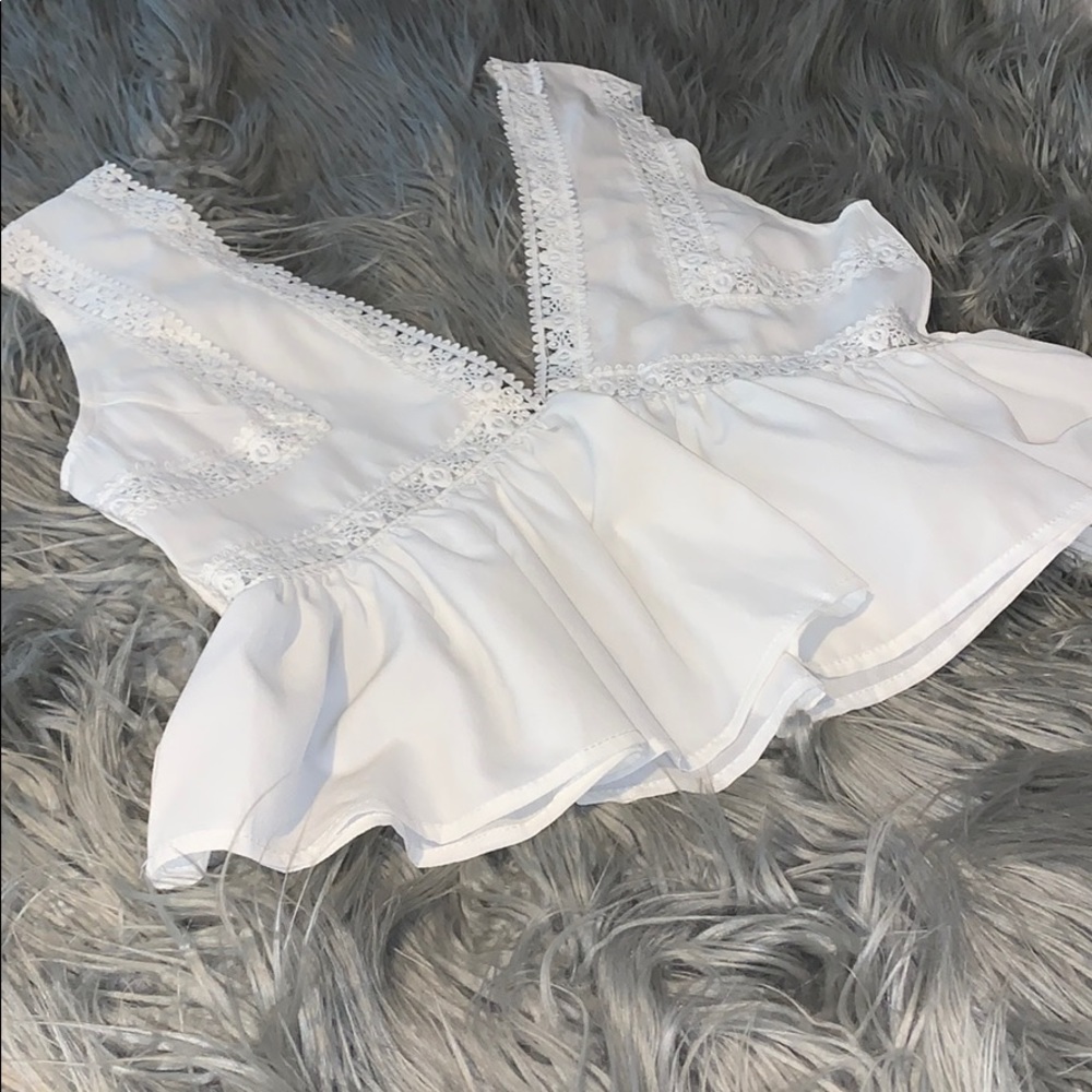 Lace top with open back